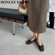 여성 여자 로퍼 단화 빅사이즈 패션 레오파드 플랫 슈즈 플랫 발레리나 캐주얼 슬립온 소프트 모카신 라운드 투 얕은 보트 슈즈 드레스