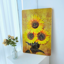 쿠칭아일랜드 더커진 돈벼락 재물가득 부자되는 골드액자 40x60cm 돈나무액자, 황금가득해바라기