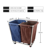 조립식 호텔 리넨 트롤리 핸드 카트 손수레 폴딩 룸서비스 세탁 모델 숙소 빨래 수거, 2분류(커피 + 블루)