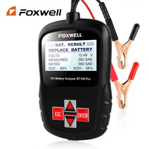 AGM배터리 FOXWELL 자동차 배터리 상태 분석기 진단 침수 AGM GEL 100 1100CCA BT100 12V, 협동사, 01 BT100