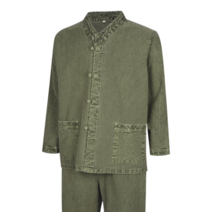 남성 천연염색 프리미엄 간절기 생활한복 세트 SS-HBA-M6-카키