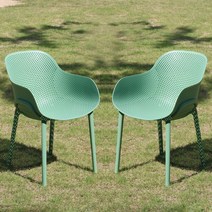 코나체어 1+1 야외용의자 식탁의자 카페 인테리어 야외용 아웃도어 테라스, 그린1+1