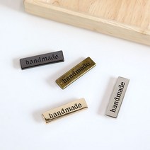 [니뜨] 핸드메이드금속라벨 [뜨개실도안제공] 메탈라벨 금속로고 금속라벨 가방라벨 펀칭장식 가방재료 가방장식부자재 부자재도구, 골드