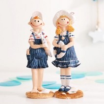 여름 커플룩 인형 2P 세트 (17cm)