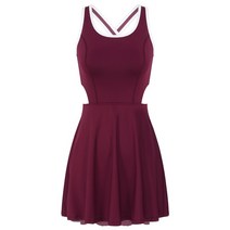 테니스 원피스 여성 건조 빨리 스포츠 민소매 크로스 스트랩 체조 배드민턴 골프 용 오픈 백 컷 아웃 스포츠