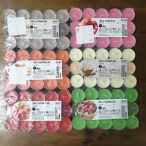 이케아 신리그 미니향초30입 1+1 ( 총60개 선택2), 레드, 그레이