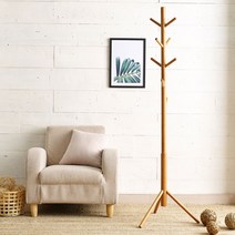 갤러리데코 고무나무 원목 스탠드 옷걸이 행거, 삼각