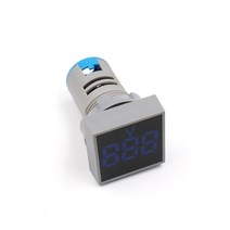 디지털 전류계 22MM AC20-500V 0-100A LED 전압계 전압 미터 표시기 파일럿 라이트 전류 테스터 게이지 자동차, Blue Voltmeter