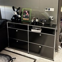 거실장 티비장 모듈 조합 찬장 적인 미니멀리스트 스테인레스 스틸 차 보관함 거실 벽 사물함, [17] 사이드보드 더블 행 1503575 브라운, [01] 짐 싸다