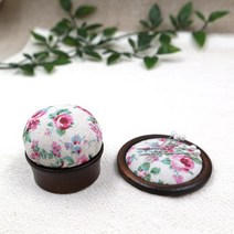 마미쏘잉 내츄럴플라워 우드핀쿠션 니들마인더 2종세트 프랑스자수 퀼트용 핀꽂이 바늘꽂이 자석핀방석