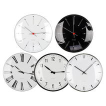 독일직송 아르네야콥센 깔끔한벽시계 무소음시계 벽시계 뱅커스 로만 시티홀 스테이션, 벽시계 시티홀 - 화이트 (16cm)