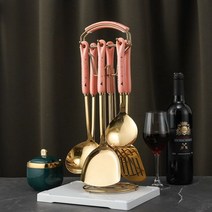 업소용 국자 세트 미니 스텐 실리콘 스테인레스 스틸 조리기구 수프 주방 액세서리 조리 도구 튀김 주걱 소쿠리 스푼 7 개, Style 8