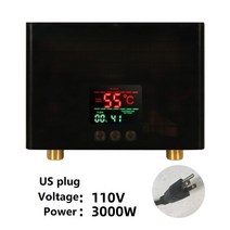 수영장 히팅기 물데우기 5500W 탱크리스 인스턴트 전기 온수기 터치 패널 원격 제어 주방 욕실 액세서리 30 ‑ 55 섭씨, blackUSplugAC110