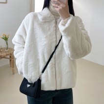 플랜데이 부들부들 카라 밍크 퍼 집업 자켓