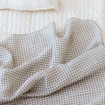 바미블랑 새코미 순면 거즈 블랭킷 아기 담요 사계절, 그레이체크