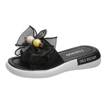 바캉스 리본 휴양지 주름 볼넓은 조리 굽낮은슬리퍼 퀄트 명품스타일 뮬 플랫슬리퍼