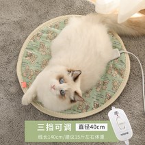 애완견 반려동물 고양이 전기장판 강아지 반려견 전기방석 온열장판 난방, 블루베어 원형(40*40cm)