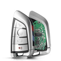 KEYYOU 열쇠가없는 자동차 BMW 1 3 5 7 시리즈 X1 X3 X5 X6 X7 F CAS4 FEM 2011- ID49 3/4 버튼 315/434/868MHZ, [01] 315Mhz, [01] 3 Buttons Chrome