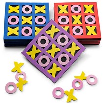 Tic Tac Toe 인지 학습 장난감 OX 체스 퍼즐 미니 보드 게임 EVA 생일 파티 호의 성인 가족 3 세트 5, [02] 3 sets randomly