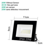 확산판 PIR 모션 센서 LED 투광 IP66 야외 벽 조명 50W, 12.no sensor 20W - Cool White(