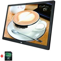 전자액자 스마트 디지털액자 15인치 1280 x 800 16:9 led 와이드스크린 서스펜서빌리티 포토 프레임 with holderamp 리모콘, 오 플러그, 검은색 16GB