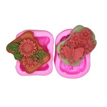 꽃 요정 비누 몰드 2개 핸드메이드 초콜릿 만들기 제빵기구 요리 무스 케이크 실리콘 몰드 퐁당 검페이스트 DIY 몰드 (라이트 핑크), Light Pink