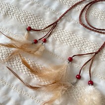 꿈의 깃털 허리띠 태슬 보헤미안풍 머리띠 장식품 헤어밴드, 기본