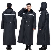 보안 경비 겨울 유니폼 방한 코트 롱패딩 모자 후드