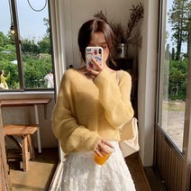 마롱패션 여리핏 니트 여리여리 박스 루즈 핏 마롱