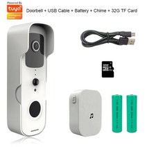 IoT Ai 인터폰 비디어폰 설치 교체 Tuya-스마트 비디오 초인종 방수 나이트 비전 집 보안 1080P FHD 카, 04 T30-W4_02 미국 플러그