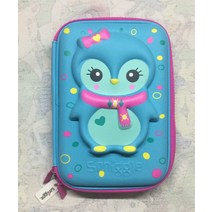 해외 smiggle 호주 어린이 캐릭터 문구 박스 라지 멀티 펜슬 케이스 지퍼-11872, 단일옵션, 01.블루펭귄