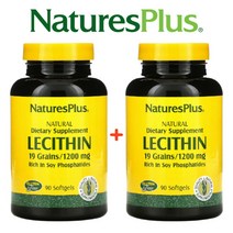 (1+1) 네이처스플러스 대두 레시틴 소이빈 글리신 Lecithin 1200mg 90 소프트젤 2팩