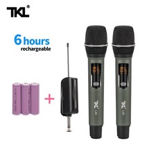 아이돌 마이크 무선 tkl 2 채널 uhf 전문 핸드 헬드 스튜디오 녹음 파티 가라오케 교회 쇼 회의, 없음