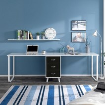 [착불배송] 몬타나 서랍형 2인용 책상 책상 책장 책꽂이 컴퓨터책상 노트북책상 서재책상 독서책상 학생책상 공부방 독서실책상 2인책상 2인용 책상 조립식책상, 오크