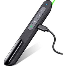 (2주배송) 엔비디아 안드로이드 티비 프로 Bluetooth 및 RF 2.4GHz 듀얼 모드가 있는 프레젠테이션 리모콘 빨간색 표시등 Powerpoint 프레젠테이션용 무선 프리젠, [02] 충전식+녹색