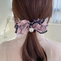 진주 참 곱창 머리끈 명품 리본 곱창밴드 여자 스크런치 헤어끈