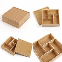 5칸 우드수납함 원목상자 미니수납함 원목소품 나무박스