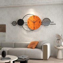 이케아 벽시계 메탈릭 시계 led 벽걸이 무소음 명품 욕실 무타공 한글 무선 위성 뻐꾸기 아트월 교육용 거실 괘종, B