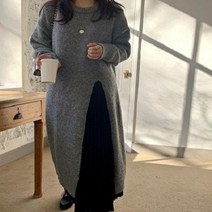 캐넌 겨울 빅사이즈 하객 롱니트 원피스 돌잔치엄마 피로연 상견례 임산부 만삭촬영 원피스 르뚜앙 30대 40대 미시 77사이즈여성쇼핑몰