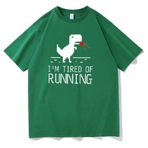 아두이노 Frontend 프로그래머 셔츠 Chrome Dino Geek 해커 코더 선물 웹 개발자 Tshirt Mens Cotton Tee I, 04 Dark Green_07 4XL