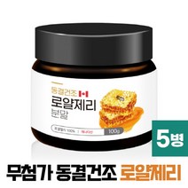 로얄제리 분말 100% 캐나다산 로열제리 파우더 ROYAL JELLY POWDER, 5개, 캐나다산 100g