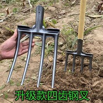 로타리삽 고구마 괭이 농사 포크 사지 땅파기, 구형 나무 손잡이+ 5개 강화된 강철 포크