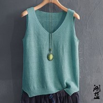 루즈핏 리본 나시 여하 니트 아이스 실크 밖 입다 뚱뚱하다 m 배 가리다 민소매 티셔츠 속옷