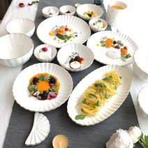 로즈니 화이트 골드 홈세트 그릇세트 예쁜 공기 대접 접시 신혼 집들이 선물, 4인 홈세트