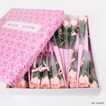 한송이 리본 장미 꽃 비누 발렌타인데이 졸업 입학 카네이션 스승의날 성년이날, 한송이장미레드