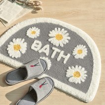 홈패션 집꾸미기용 데이지플라워 반달 발매트 원룸 아이방 욕실 키친 침실, 바둑이반달매트 대, 바둑이반달매트 대