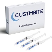 셀프치아미백 CustMbite 프리미엄 치아 미백 젤 어플리케이터 22% Carbamide Peroxide 3 3ml, [01] 0.51 Fl Oz(1팩)