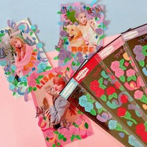 핸드폰케이스 꾸미기 포카 데코 홀로그램 카드 씰스티커 로즈페티, 퍼플