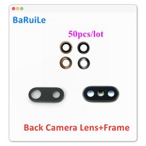 BaRuiLe-아이폰 8 플러스 X XR XS 맥스 xsm용 후면 카메라 렌즈 50 개 캠 커버 링거 프레임 캡 씰 유리 렌 브래킷 부품, [08] 50x for XS XSM