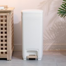 블랑 사각 페달 휴지통20L 화이트분리수거함페달휴지통종량제10L20L재활용사무실용가정용업소용휴지통가정용휴지통쓰레기통페달사무실휴지통, 단품